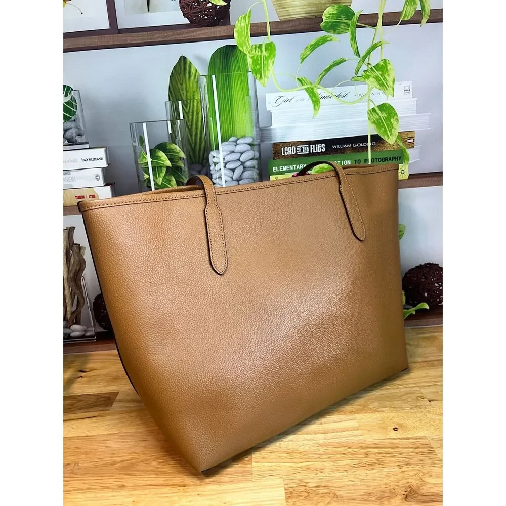 Coach City Tote Bag in Luggage Brown Leather CR111 - Picture 8 of 11